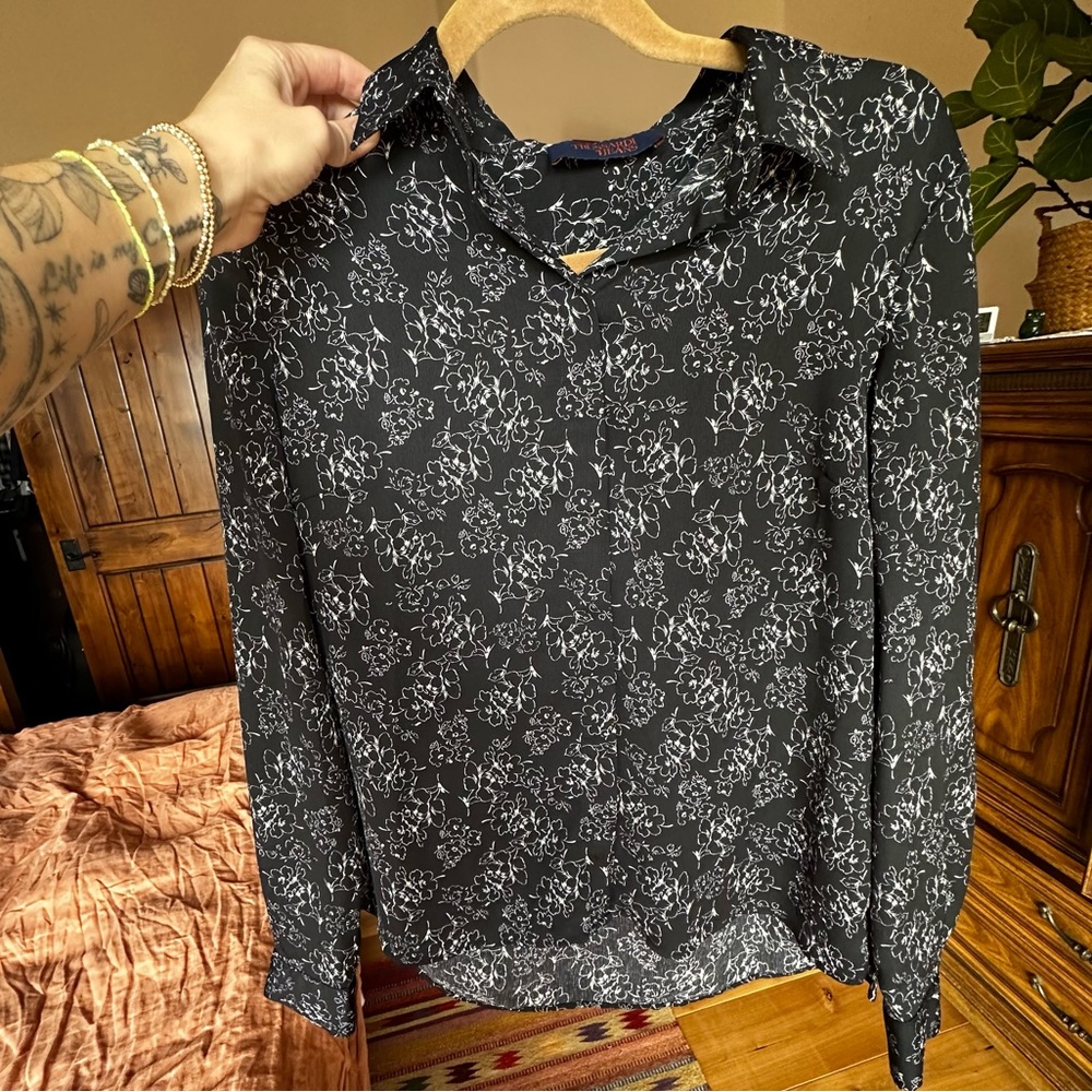 Floral Trussardi Jeans button down blouse